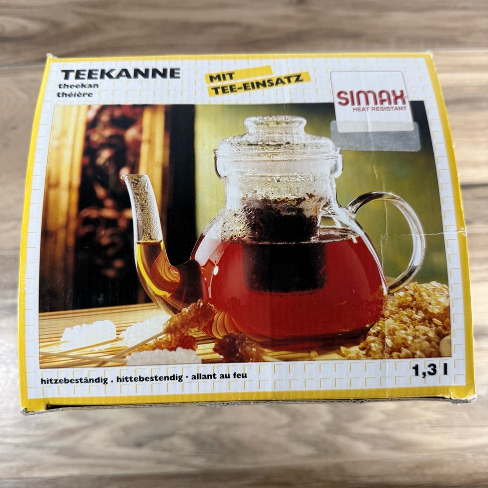New Vintage Simax Glass Infusion Teapot German Teekanne Tea Pot